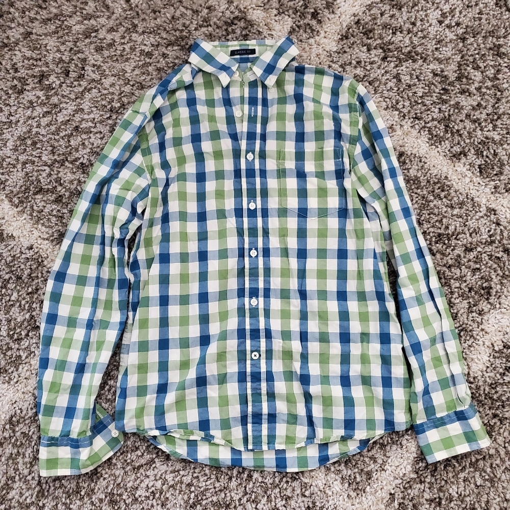 Checkered button down shirt
